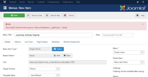 Solved: Save failed MenusTableMenu getNode Failed problem