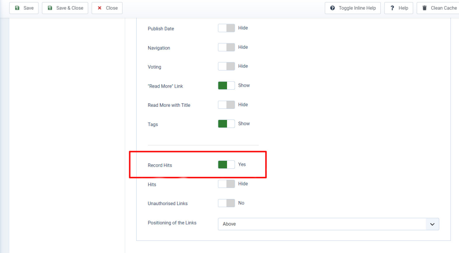 Switch off hit tracking in Joomla